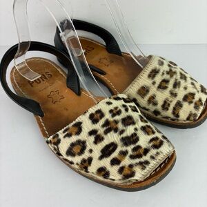 Pons Avarcas Animal Print Sling Back Sandals